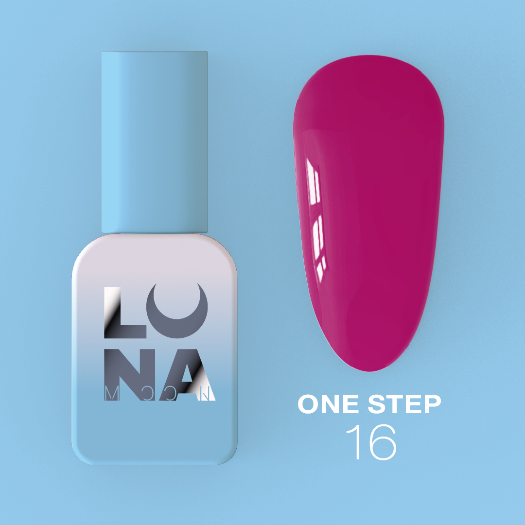 Lunamoon One Step nr16 8ml - smalto gel monofasico 3in1 per pedicure