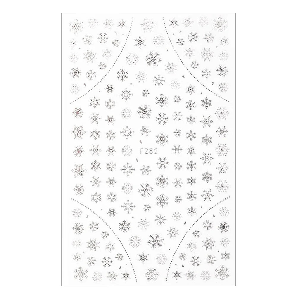 Adesivi per unghie natalizi Molly Nails F282 sottili color argento