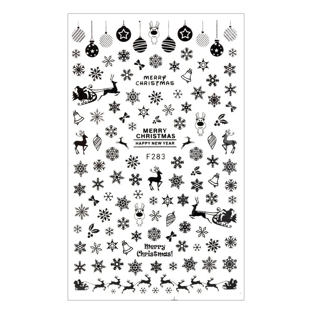 Adesivi per unghie natalizi autoadesivi Molly Nails F283 neri