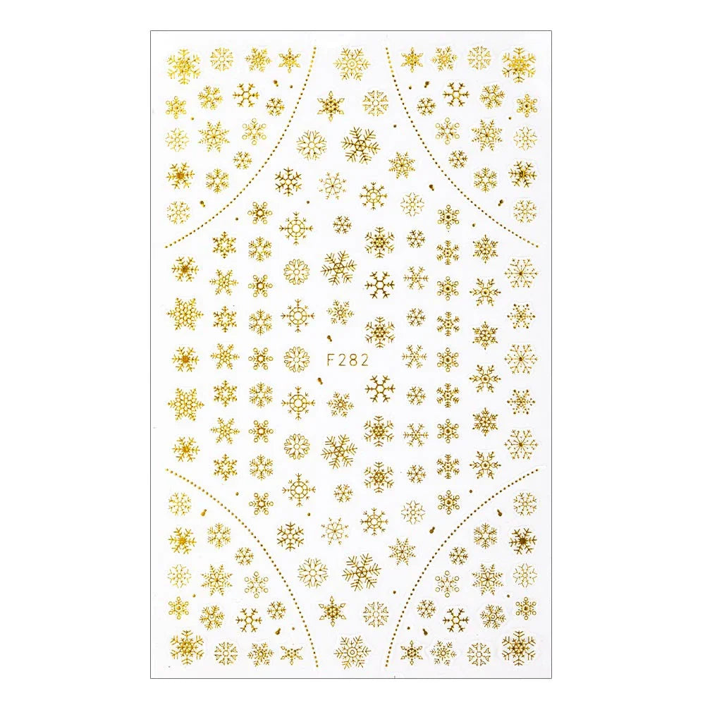 Adesivi per unghie natalizi Molly Nails F282 sottili color oro