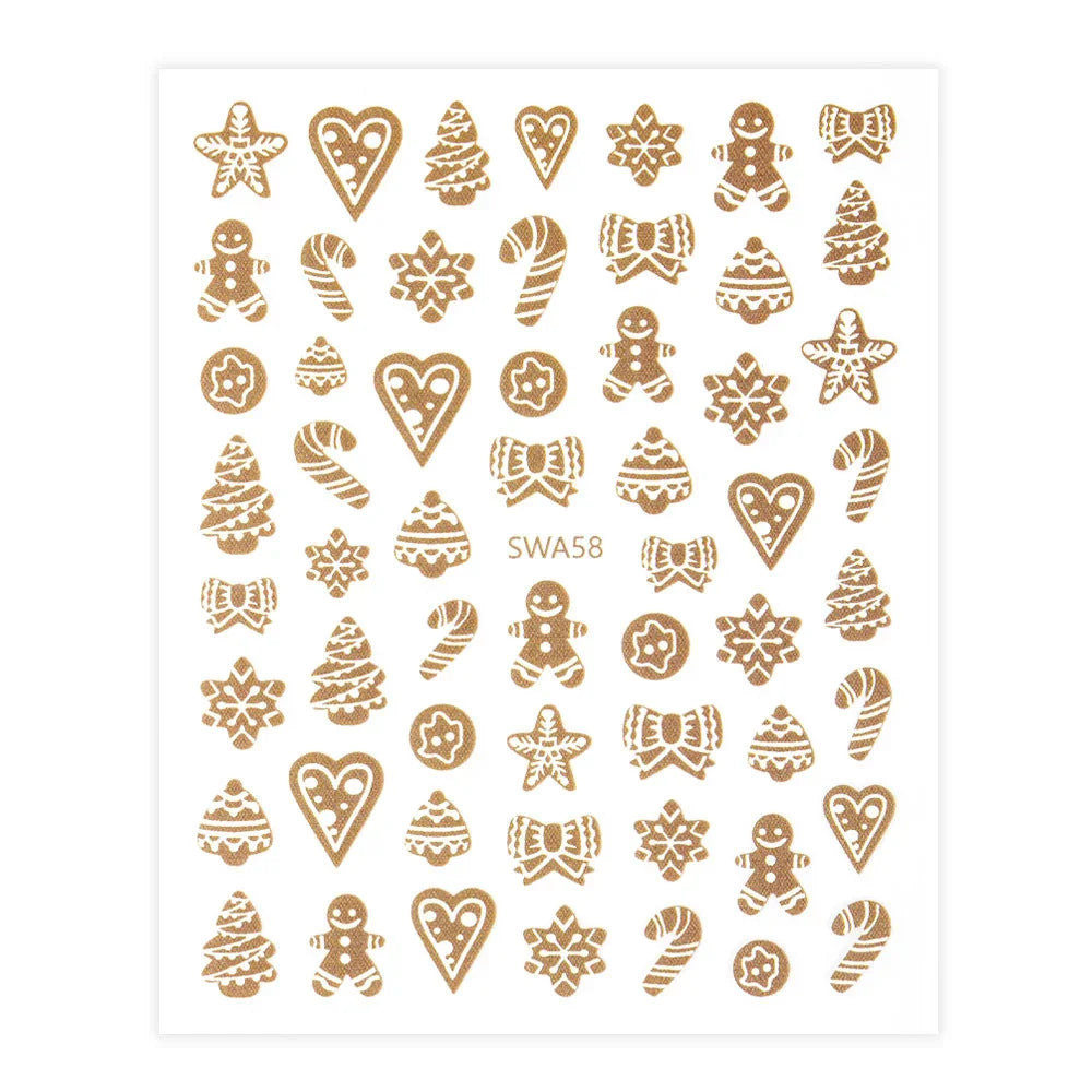 Adesivi per unghie natalizi Molly Nails SWA58 Oro