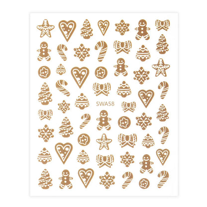 Adesivi per unghie natalizi Molly Nails SWA58 Oro