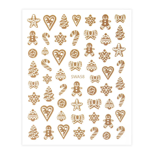 Adesivi per unghie autoadesivi natalizi Molly Nails SWA58 Oro