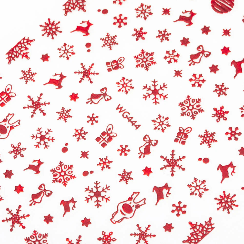 Adesivi per unghie natalizi adesivi Molly Nails WG444 Rossi