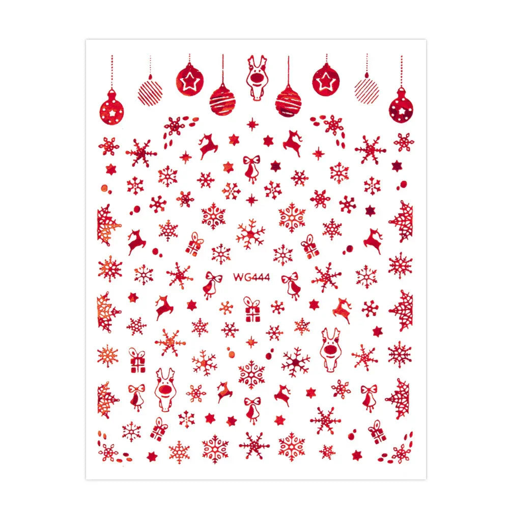 Adesivi per unghie natalizi adesivi Molly Nails WG444 Rossi