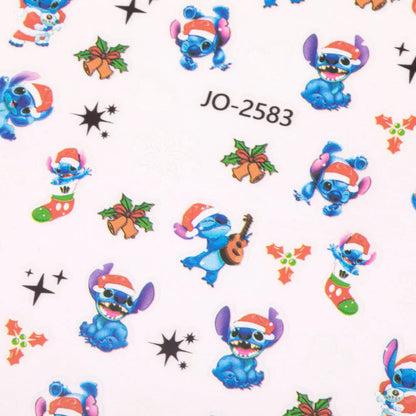 Adesivi per unghie natalizi autoadesivi con motivo Lilo e Stich  Molly Nails JO-2583