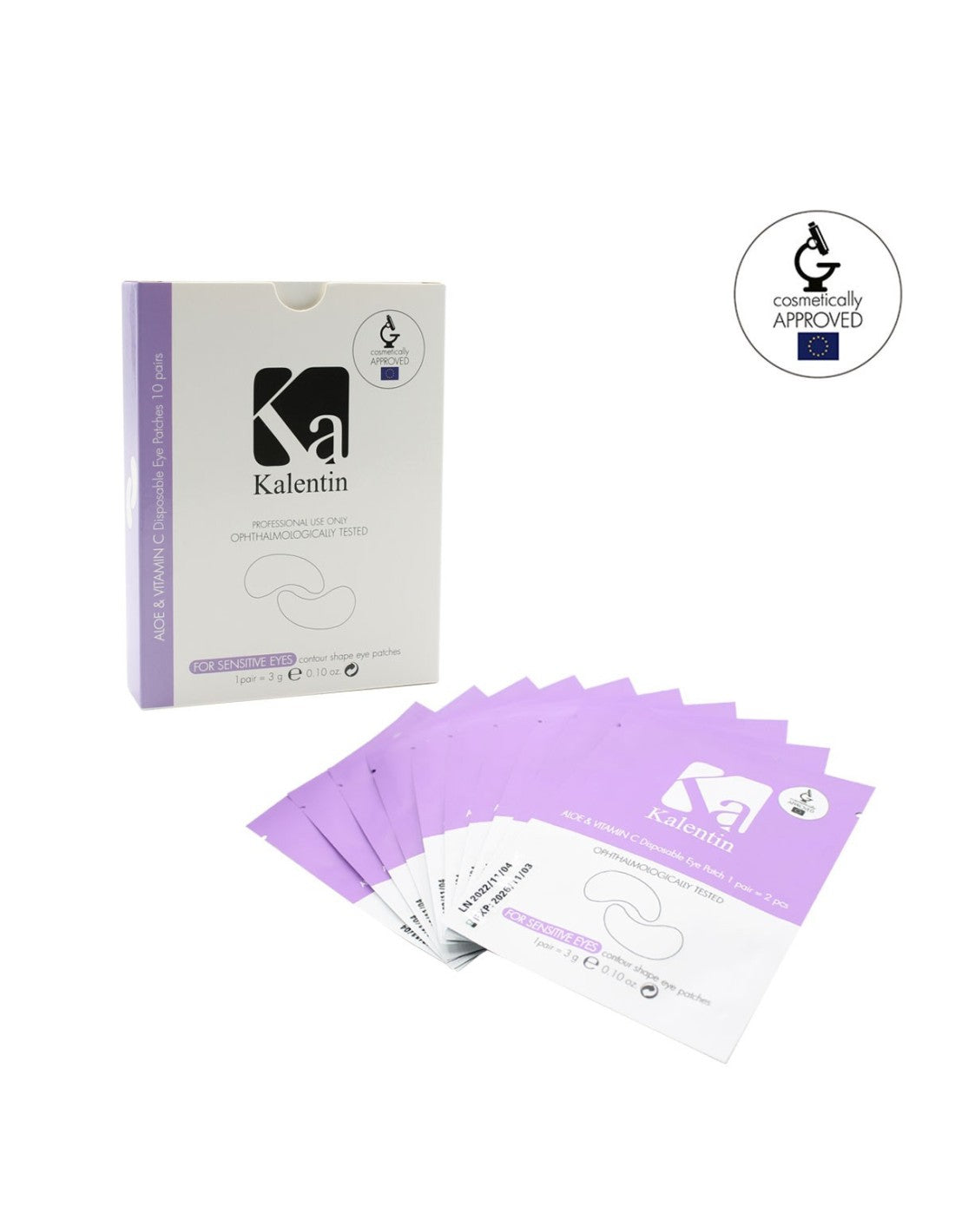 Kalentin Patch per occhi con Aloe Vera e Vitamina C, Occhi Sensibili, 10 paia