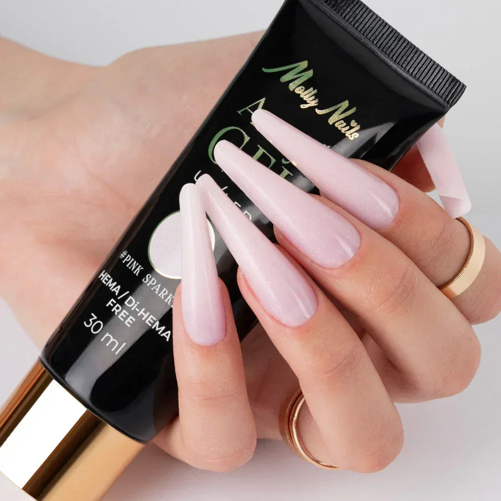 Molly Lac Acryl gel Pink Sparkle 30ml (tube) - Lady&Oscar