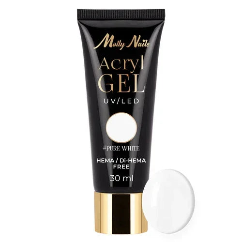 Molly Lac Acryl gel Pure White 30ml (tube) - Lady&Oscar