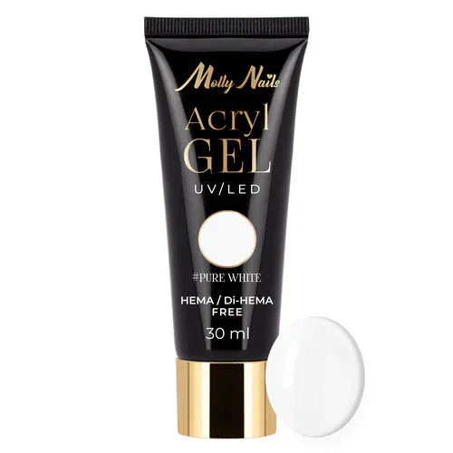Molly Lac Acryl gel Pure White 30ml (tube) - Lady&Oscar