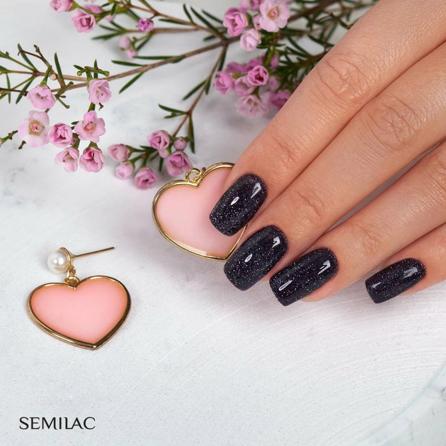 Semilac - Love Is In The Nails - 394 Sparkling Midnight Date 7ml